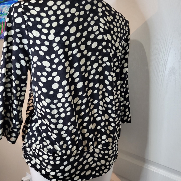 Jones New York Polkadot Wrap Top Blouse - Picture 5 of 11